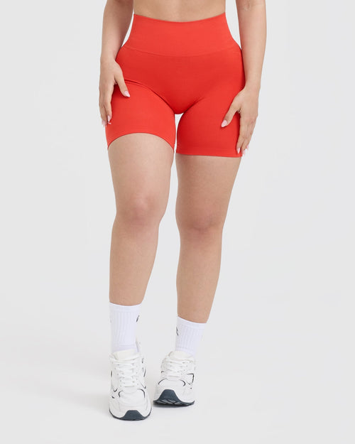 Oner Modal Effortless Seamless Shorts with White Logo | Charged Orange