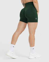 Effortless Seamless Shorts with White Logo | Evergreen