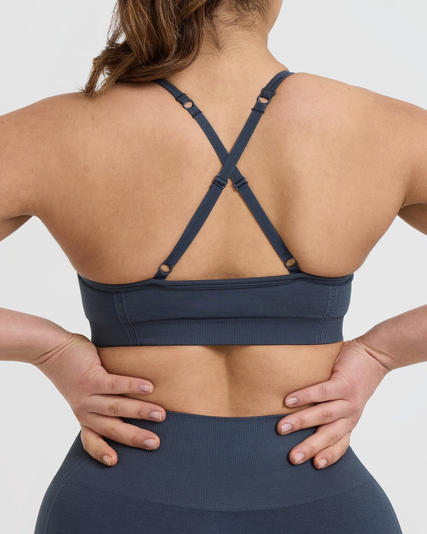 Effortless Strappy Bralette with White Logo | True Blue