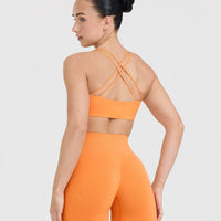 Everyday Cross Over Bralette | Apricot Orange