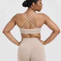 Everyday Cross Over Bralette | Mushroom Brown