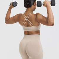 Everyday Cross Over Bralette | Mushroom Brown