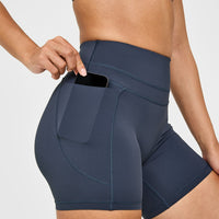 Unified High Waisted Pocket Shorts 6" | True Blue