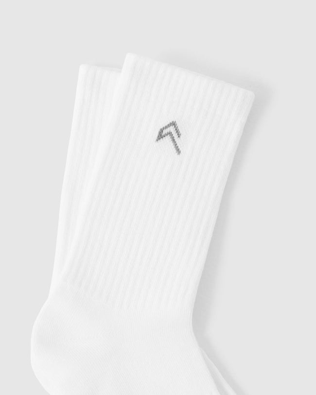 Lightweight Crew Socks 3 Pack | White