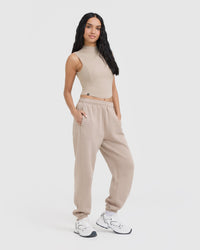 Mellow™ Rib Mid Mock Neck Tank | Mushroom Brown