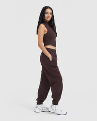 Mellow™ Rib Mid Mock Neck Tank | Plum Brown