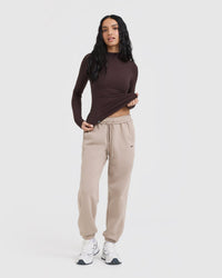 Mellow™ Rib Mock Neck Long Sleeve Top | Plum Brown