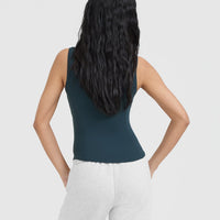 Mellow™ Rib Mock Neck Tank | Oil Blue