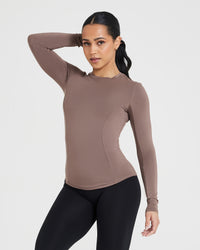 Mellow™ Soft Long Sleeve Top | Cool Brown