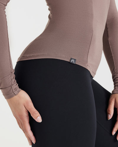 Mellow™ Soft Long Sleeve Top | Cool Brown