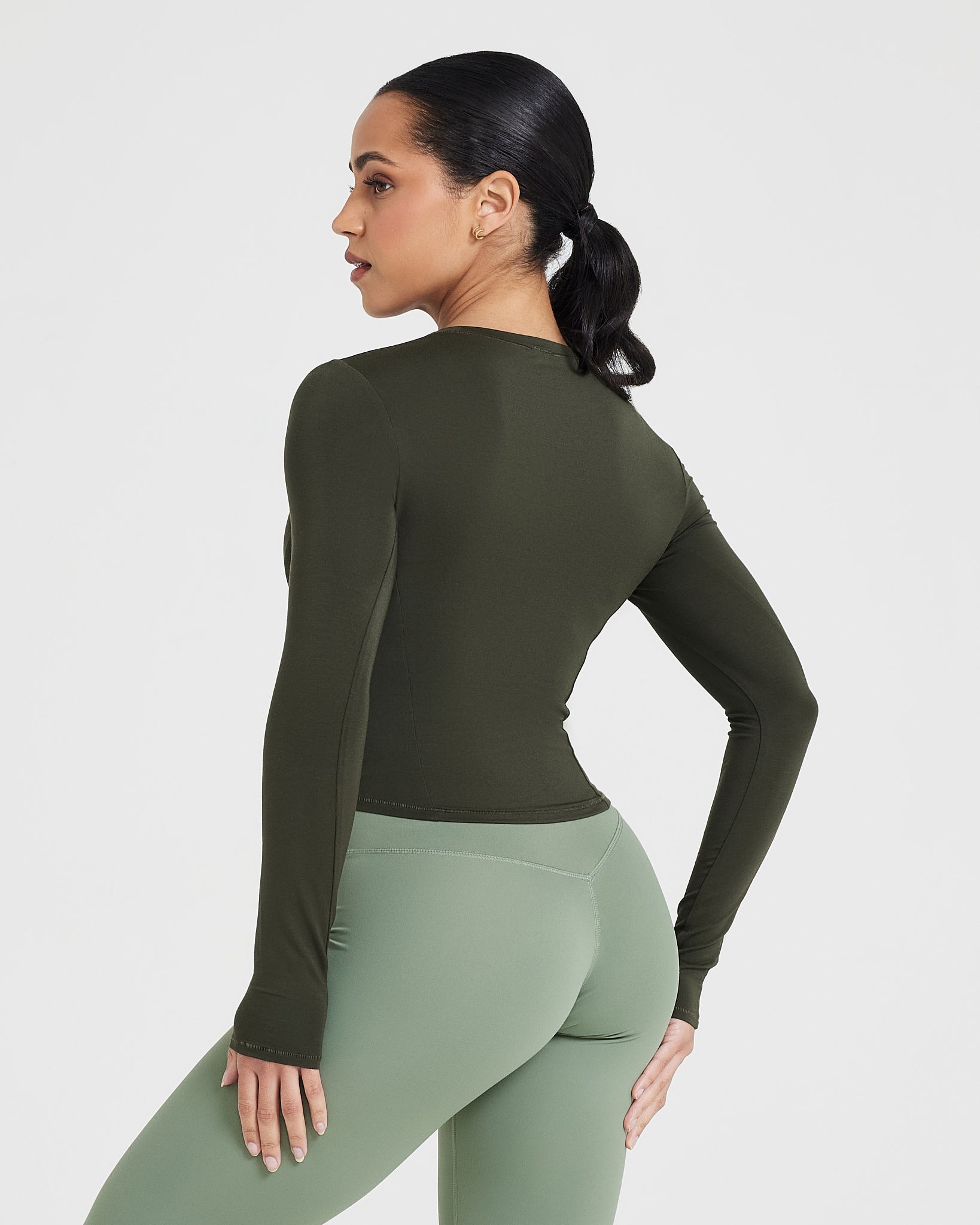 Mellow™ Soft Mid Long Sleeve Top | Khaki