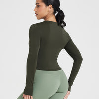 Mellow™ Soft Mid Long Sleeve Top | Khaki