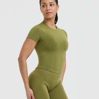 Mellow™ Soft Mid Short Sleeve T-Shirt | Olive Green