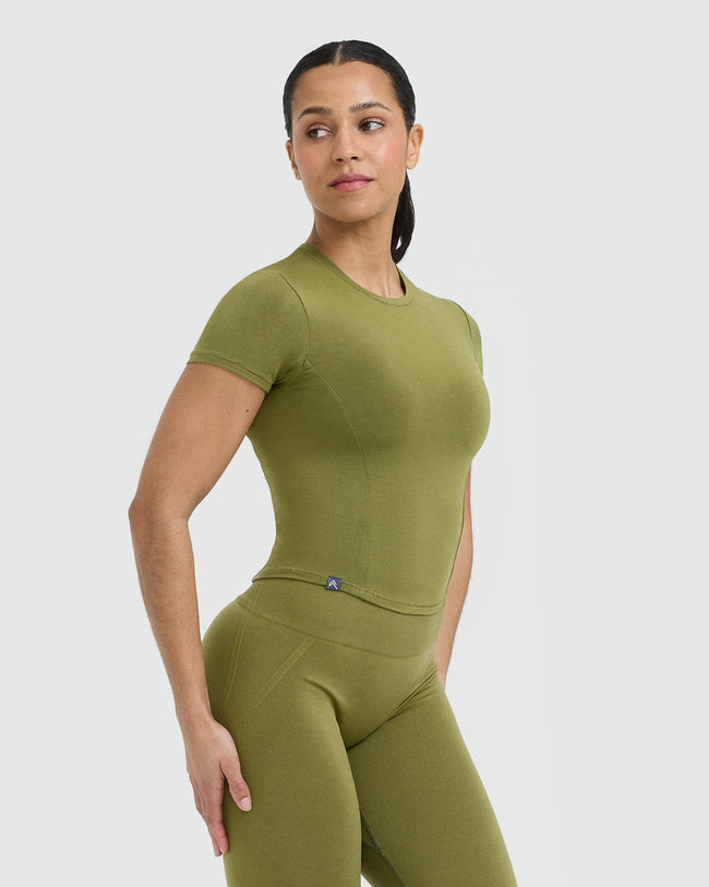 Mellow™ Soft Mid Short Sleeve T-Shirt | Olive Green