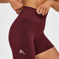 Effortless Seamless Shorts with White Logo | Rosewood