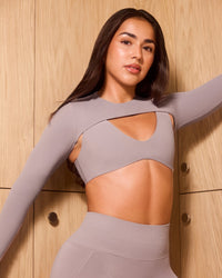 SoftMotion™ Shrug Cover with White Logo | Dusty Purple