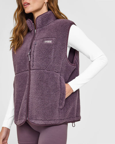 Fleece Gilet with Chest Pocket | Vintage Purple