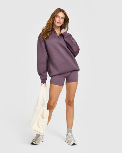 Foundations Oversized 1/4 Zip Sweatshirt | Vintage Purple