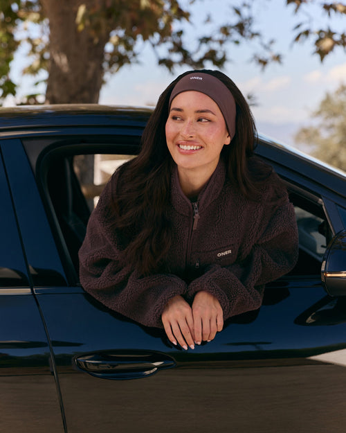 Oner Modal SoftMotion™ Headband with White Logo | Dark Umber Brown