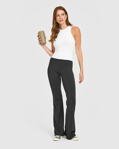 Mellow™ Rib High Neck Mid Tank Top | White