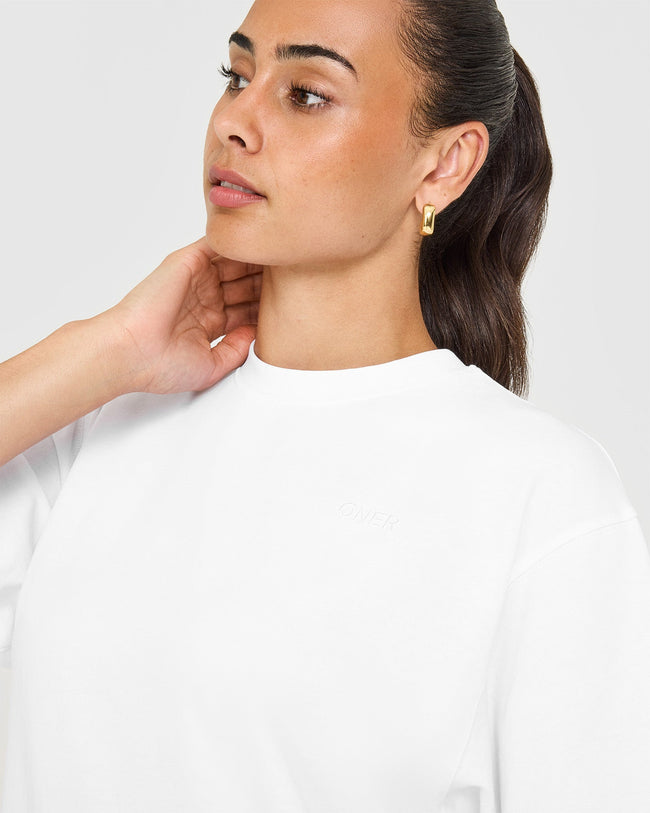 Oversized Oner Washed T-Shirt | White