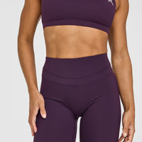 Unified High Waisted Leggings White Logo | Blackberry Purple