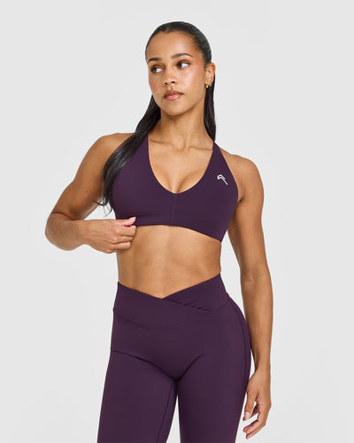 Unified Micro Bralette White Logo | Blackberry Purple