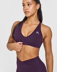 Unified Micro Bralette White Logo | Blackberry Purple