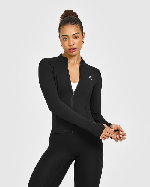 Oner Modal Timeless Jacket with White Logo | Black