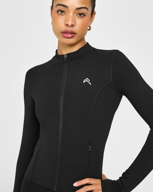 Timeless Jacket with White Logo | Black