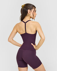 Timeless Square Neck Vest with White Logo | Blackberry Purple