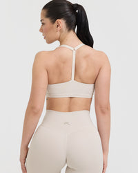 Timeless Square Neck Sports Bra | Sand