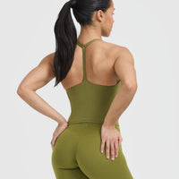 Timeless Square Neck Mid Vest | Olive Green