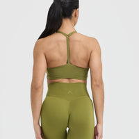 Timeless Square Neck Sports Bra | Olive Green