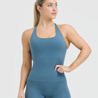 Timeless Square Neck Vest | Moonstone Blue