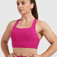 Timeless Wide Strap Sports Bra | Fuchsia