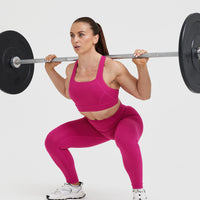 Timeless Wide Strap Sports Bra | Fuchsia