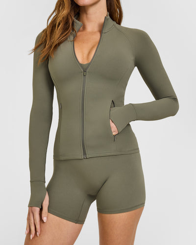 SoftMotion™ Jacket with White Logo | Alpine Green