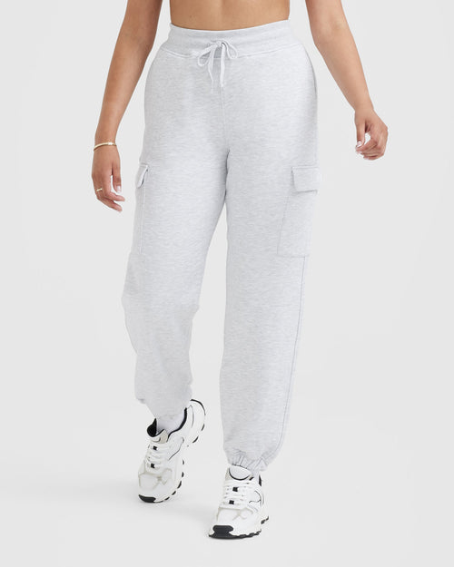 Oner Modal All Day Lightweight Cargo Joggers | Light Grey Marl