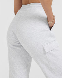 All Day Lightweight Cargo Joggers | Light Grey Marl
