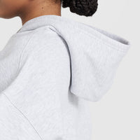 All Day Varsity Oversized Hoodie | Light Grey Marl