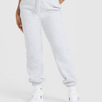 All Day Varsity Oversized Joggers | Light Grey Marl