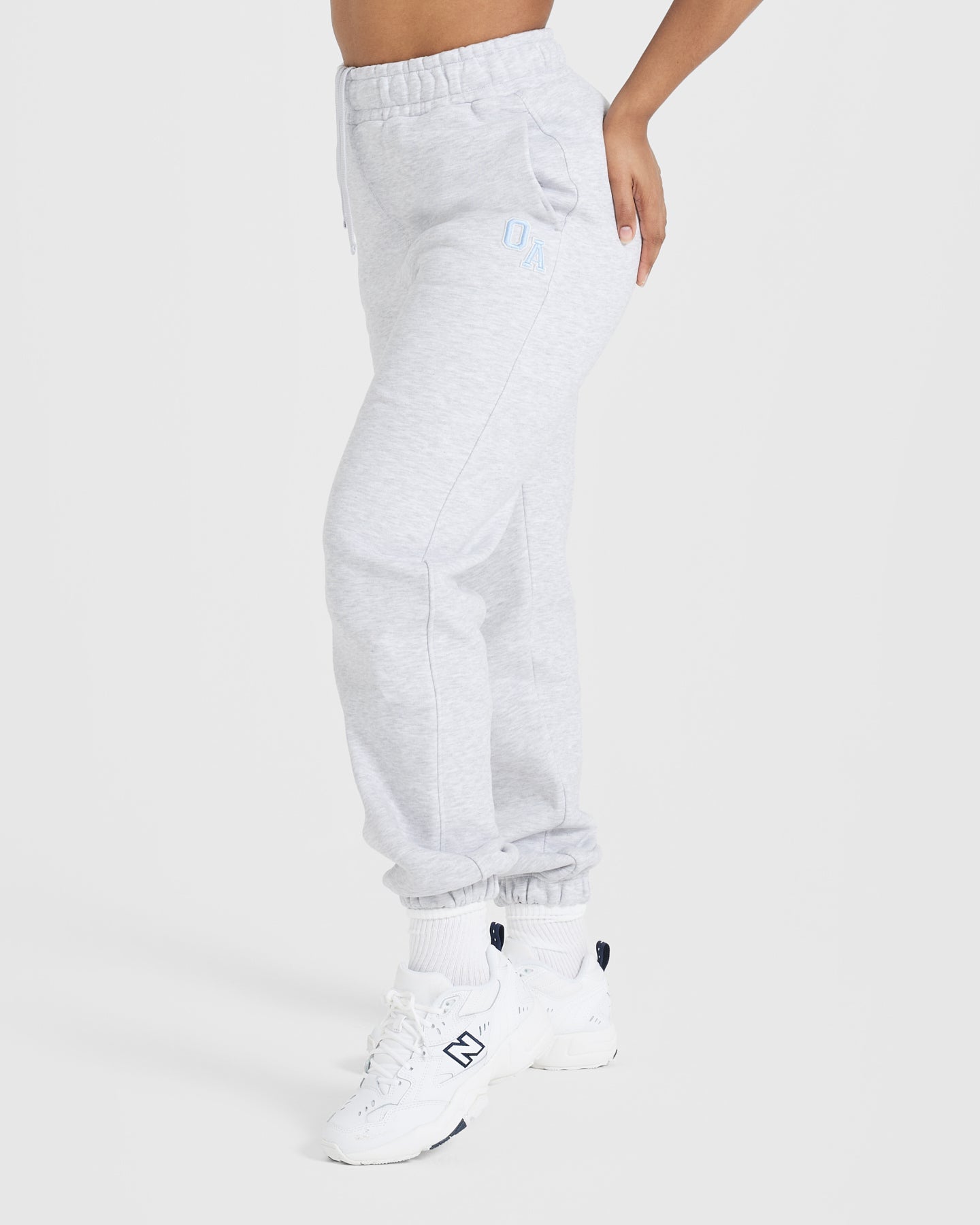 All Day Varsity Oversized Joggers | Light Grey Marl