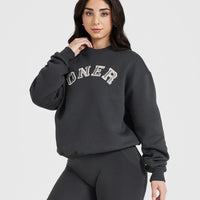 All Day Varsity Oversized Sweatshirt | Coal