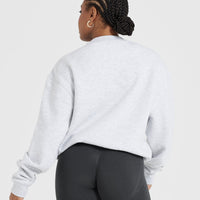 All Day Varsity Oversized Sweatshirt | Light Grey Marl
