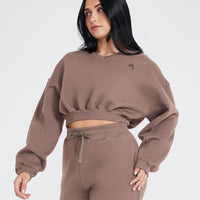 All Day Oversized V-Neck Sweatshirt | Cool Brown
