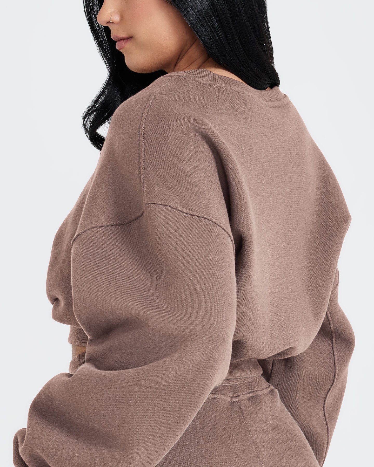 All Day Oversized V-Neck Sweatshirt | Cool Brown