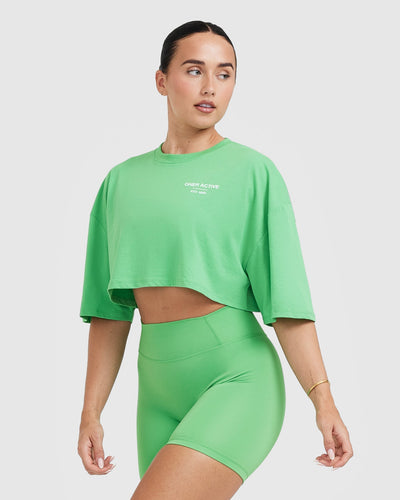 Classic Lifters Graphic Relaxed Crop Lightweight T-Shirt | Jade