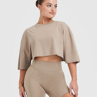 Classic Lifters Graphic Relaxed Crop Lightweight T-Shirt | Sandstone