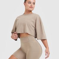 Classic Lifters Graphic Relaxed Crop Lightweight T-Shirt | Sandstone